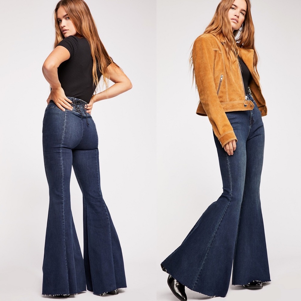 Free People-CRVY Super High-Rise Lace-Up Flare(30)